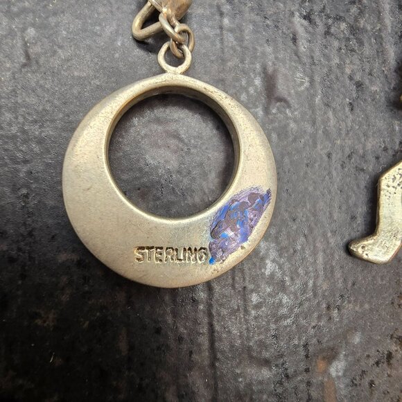 Vintage Sterling Silver Kokopelli Brooch & Inlaid Turquoise Pendant JJ4153 - Picture 5 of 11